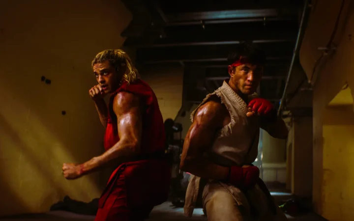 Street Fighter 2026 review - Noah Centineo as Ken Masters and Andrew Koji as Ryu in fighting stance